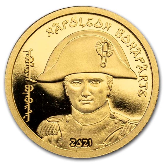 2021 Mongolia 1/2 gram Gold Revolutionaries: Napoleon Bonaparte