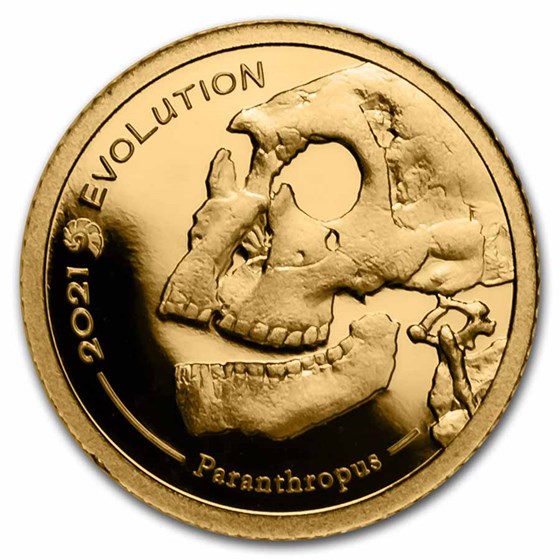2021 Mongolia 1/2 gram Proof Gold Evolution of Life: Paranthropus 2021 Mongolia 1/2 gram Proof Gold Evolution of Life: Paranthropus