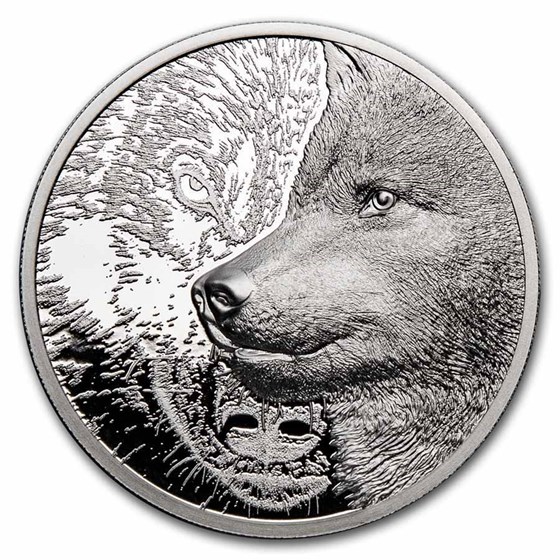 2021 Mongolia 1 oz Silver Proof Mystic Wolf