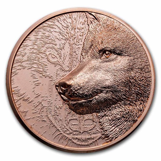 2021 Mongolia 50 gram Copper Proof Mystic Wolf 2021 Mongolia 50 gram Copper Proof Mystic Wolf