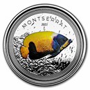 2021 Montserrat 1 oz Silver Blue Girdled Angelfish (Colorized)