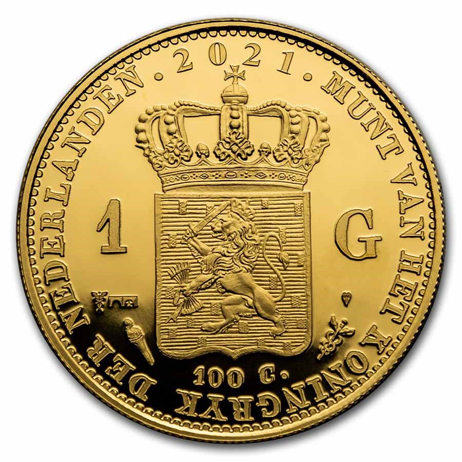 2021 Netherlands 1 oz Proof Gold Guilder (w/Pastoe Box)