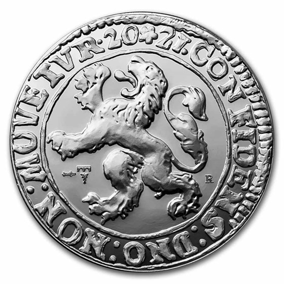 2021 Netherlands 1 oz Silver Proof Lion Dollar (w/Box & COA)