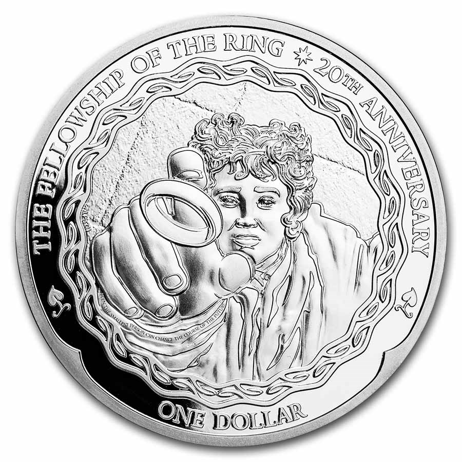 2021 New Zealand 1 oz Silver 20th Anniv Lord of The Rings: Frodo