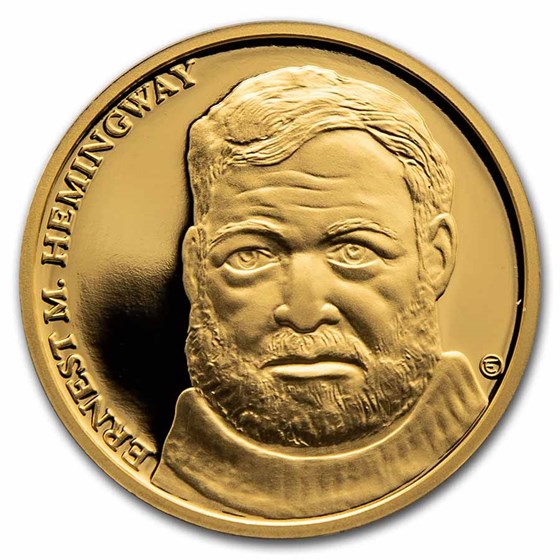 2021 Niue 1/2 oz Gold Proof Famous Artist: Ernest Hemingway 2021 Niue 1/2 oz Gold Proof Famous Artist: Ernest Hemingway