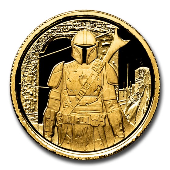 2021 Niue 1/4 oz Gold $25 The Mandalorian Classic Prf (Box & COA) 2021 Niue 1/4 oz Gold $25 The Mandalorian Classic Prf (Box & COA)