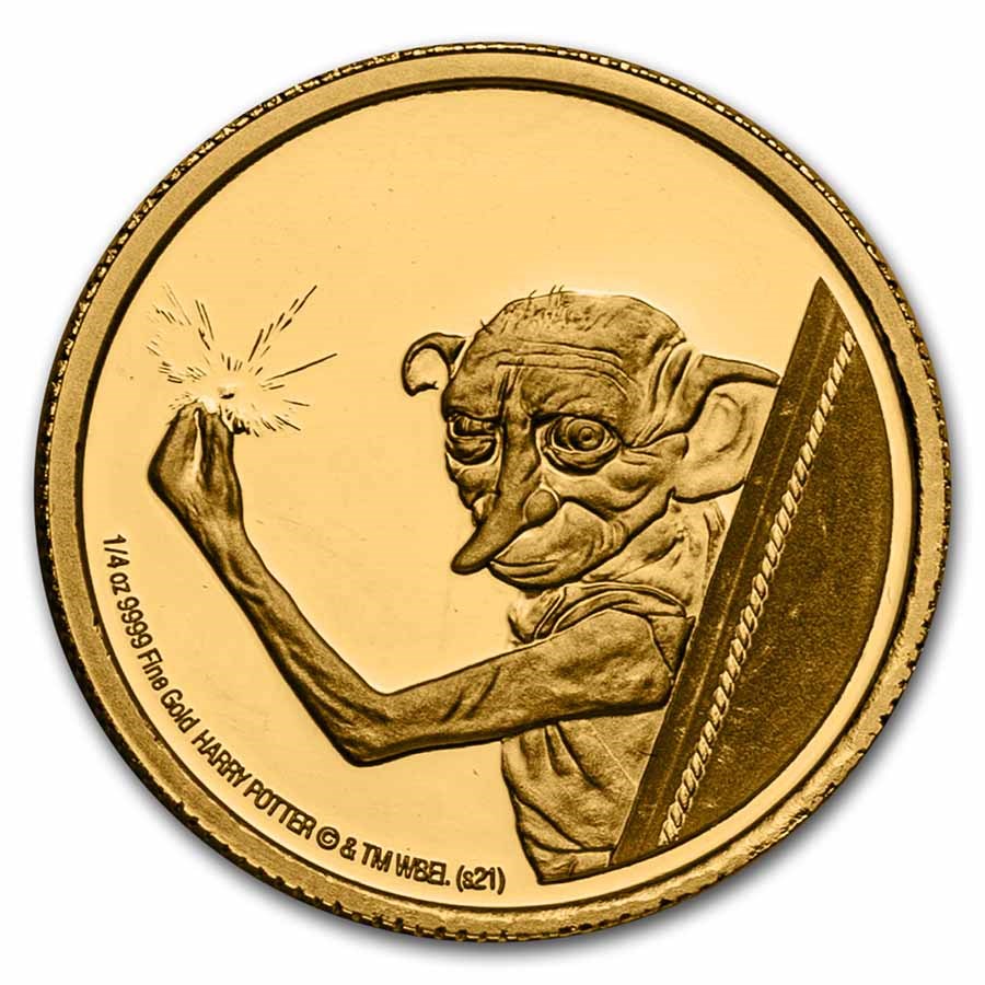 2021 Niue 1/4 oz Proof Gold: Dobby the House Elf