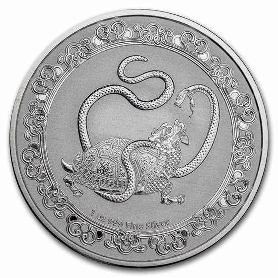 2021 Niue 1 oz Ag $2 Celestial Animals Black Turtle (Mint Error) 2021 Niue 1 oz Ag $2 Celestial Animals Black Turtle (Mint Error)