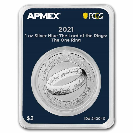2021 Niue 1 oz Ag $2 LOTR: The One Ring (MD® Premier + PCGS FS) 2021 Niue 1 oz Ag $2 LOTR: The One Ring (MD® Premier + PCGS FS)