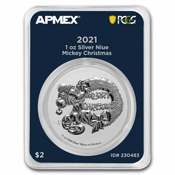 2021 Niue 1 oz Ag $2 Mickey Christmas (MD® Premier + PCGS FS) 2021 Niue 1 oz Ag $2 Mickey Christmas (MD® Premier + PCGS FS)