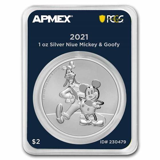 2021 Niue 1 oz Ag $2 Mickey & Goofy (MD® Premier + PCGS FS) 2021 Niue 1 oz Ag $2 Mickey & Goofy (MD® Premier + PCGS FS)