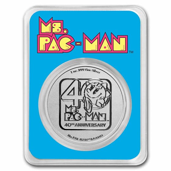 2021 Niue 1 oz Ag $2 Ms.PAC-MAN™ 40th Anniversary Coin in TEP 2021 Niue 1 oz Ag $2 Ms.PAC-MAN™ 40th Anniversary Coin in TEP