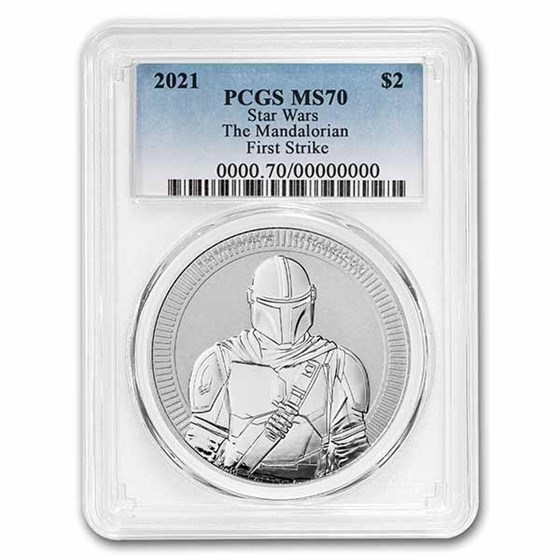2021 Niue 1 oz Ag $2 Star Wars: The Mandalorian MS-70 PCGS (FS) 2021 Niue 1 oz Ag $2 Star Wars: The Mandalorian MS-70 PCGS (FS)