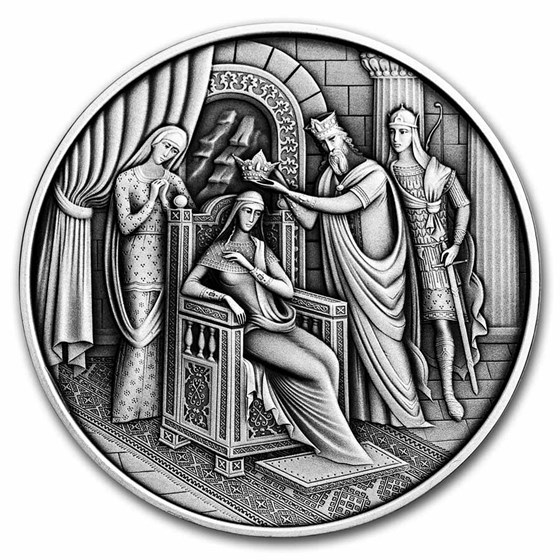 2021 Niue 1 oz Antique Silver The Knight In The Panther's Skin 2021 Niue 1 oz Antique Silver The Knight In The Panther's Skin