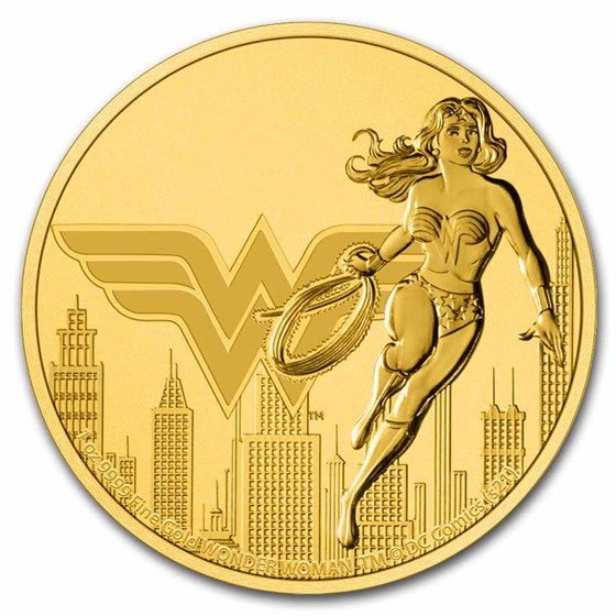 2021 Niue 1 oz Gold $250 DC Comics Justice League: Wonder Woman