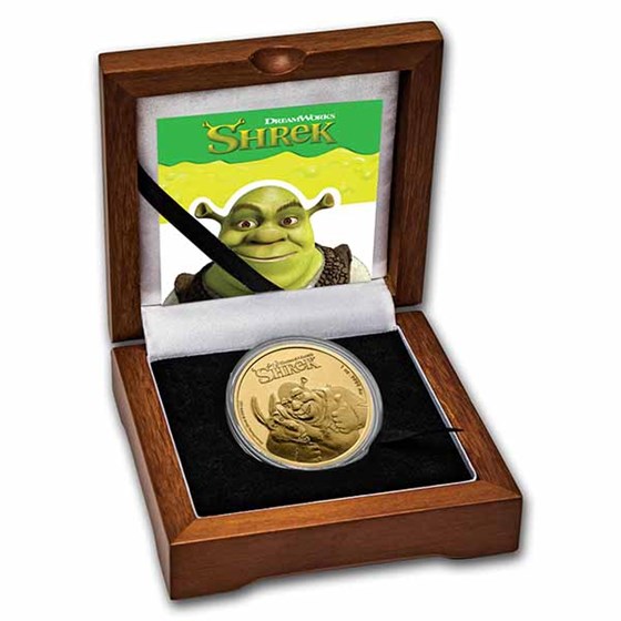 2021 Niue 1 oz Gold $250 Shrek 20th Anniversary BU