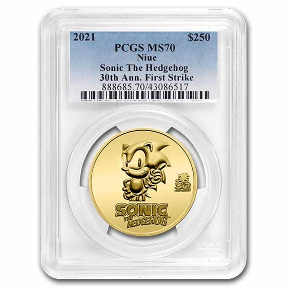 2021 Niue 1 oz Gold Sonic the Hedgehog 30th Anniv. MS-70 PCGS FS 2021 Niue 1 oz Gold Sonic the Hedgehog 30th Anniv. MS-70 PCGS FS