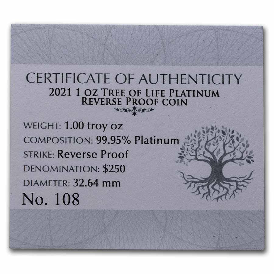Buy 2021 Niue 1 oz Platinum Tree of Life Reverse Proof | APMEX