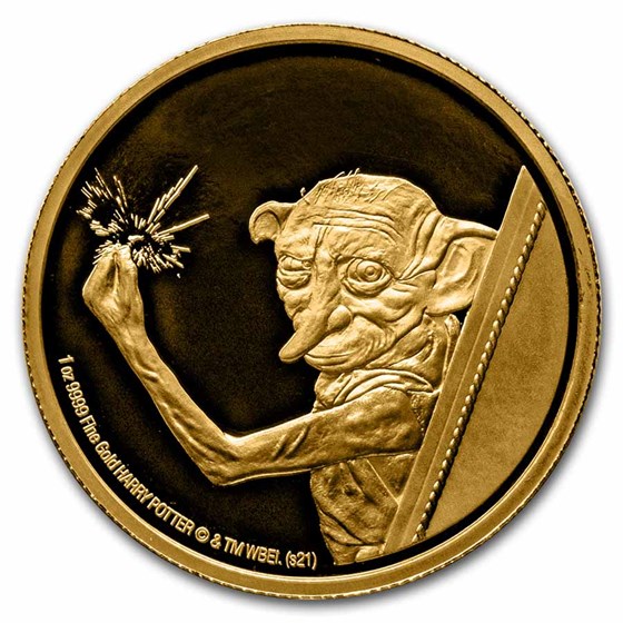 2021 Niue 1 oz Proof Gold Coin: Dobby the House Elf