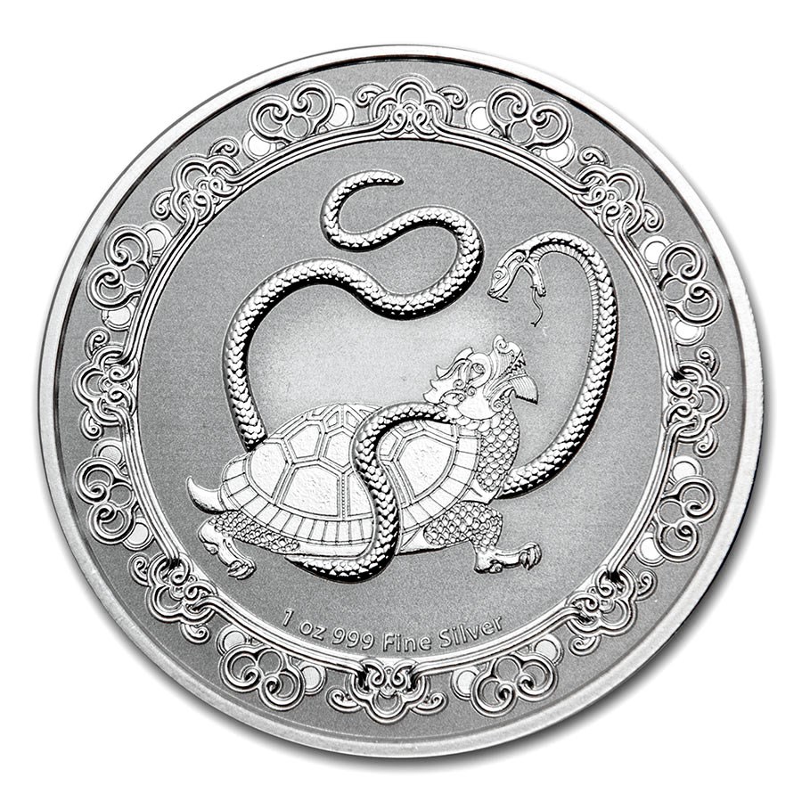 2021 Niue 1 oz Silver $2 Celestial Animals The Black Turtle