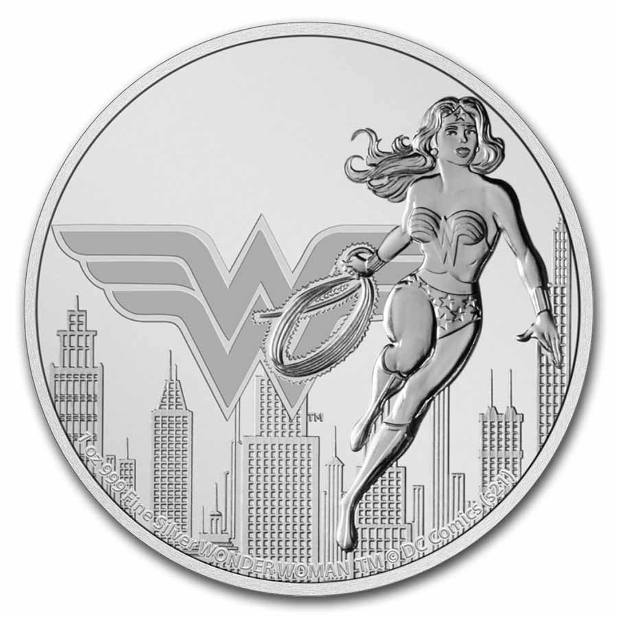 2021 Niue 1 oz Silver $2 DC Comics Justice League: Wonder Woman