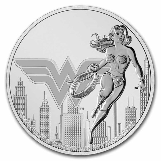 2021 Niue 1 oz Silver $2 DC Comics Justice League: Wonder Woman