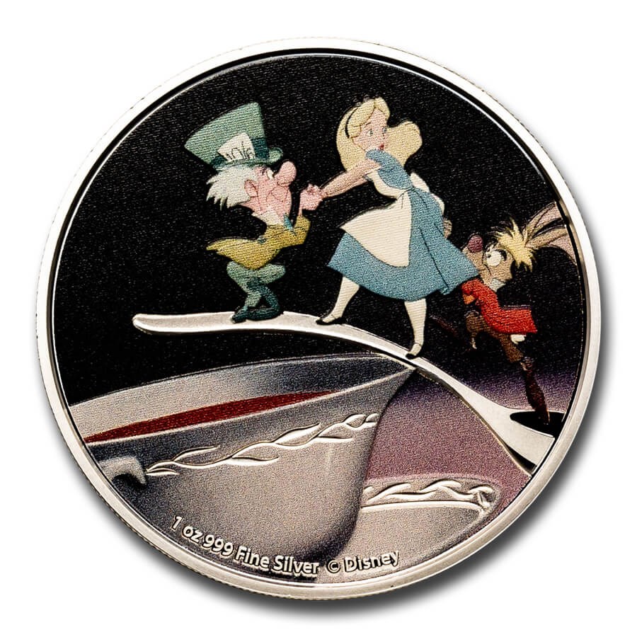 2021 Niue 1 oz Silver $2 Disney Alice in Wonderland: Mad Hatter