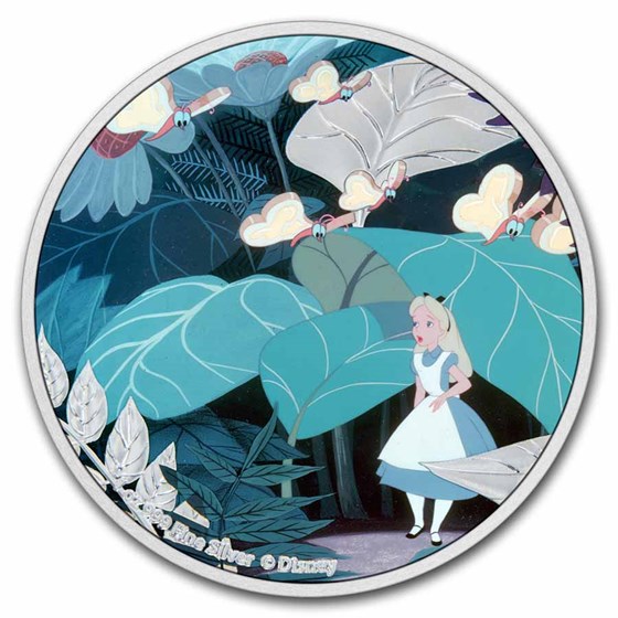2021 Niue 1 oz Silver $2 Disney Alice in Wonderland Proof 2021 Niue 1 oz Silver $2 Disney Alice in Wonderland Proof
