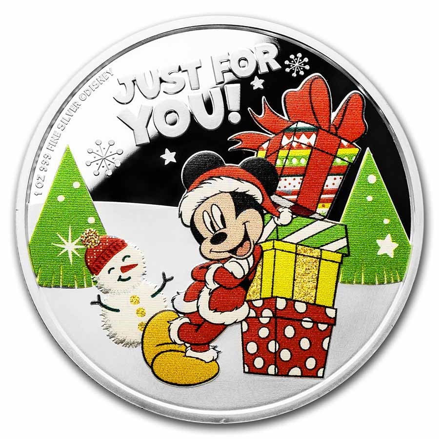 2021 Niue 1 oz Silver $2 Disney Season's Greetings Ornament Proof