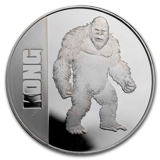 2021 Niue 1 oz Silver $2 Kong Coin (Abrasions) 2021 Niue 1 oz Silver $2 Kong Coin (Abrasions)