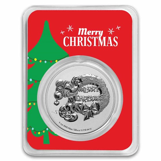 2021 Niue 1 oz Silver $2 Mickey Christmas (In Christmas Tree TEP) 2021 Niue 1 oz Silver $2 Mickey Christmas (In Christmas Tree TEP)