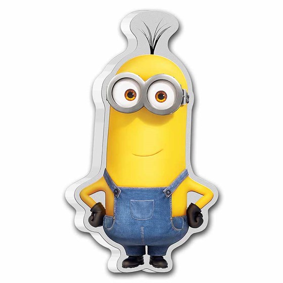 2021 Niue 1 oz Silver $2 Minion Made: Kevin Shaped Coin 2021 Niue 1 oz Silver $2 Minion Made: Kevin Shaped Coin