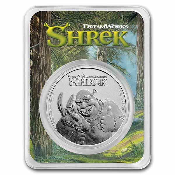 2021 Niue 1 oz Silver $2 Shrek 20th Anniversary Coin in TEP