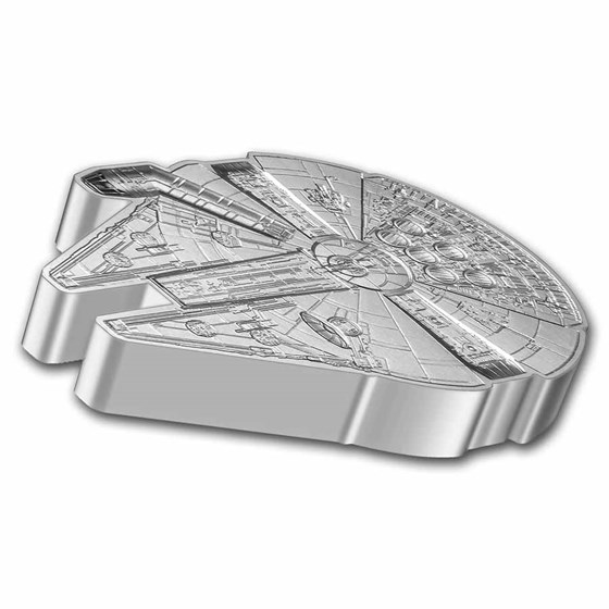 star wars millennium falcon silver coin