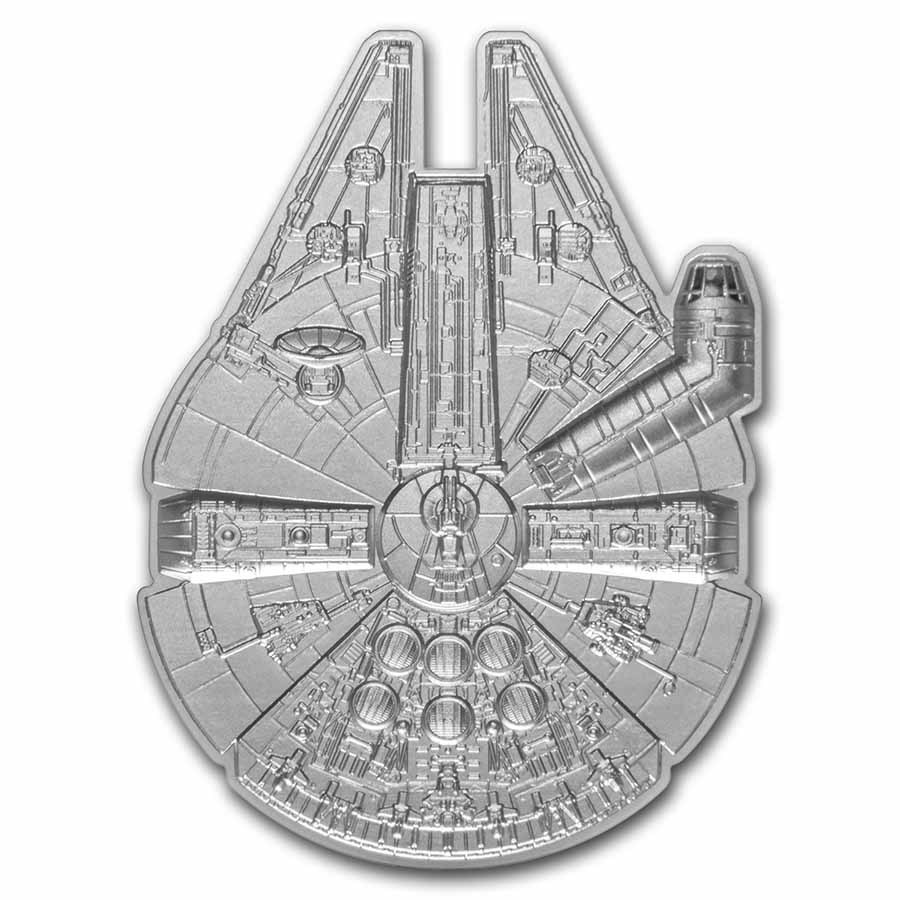 2021 Niue 1 oz Silver $2 Star Wars Millennium Falcon Shaped Coin