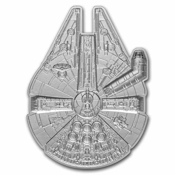 2021 Niue 1 oz Silver $2 Star Wars Millennium Falcon Shaped Coin 2021 Niue 1 oz Silver $2 Star Wars Millennium Falcon Shaped Coin