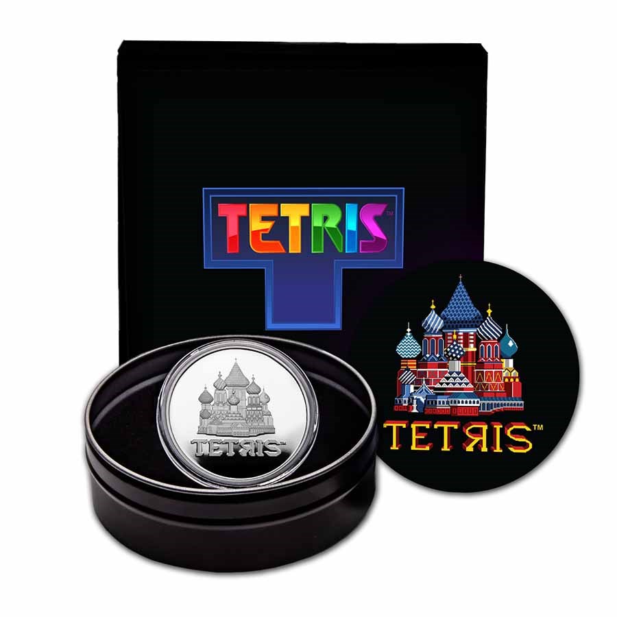 2021 Niue 1 oz Silver $2 Tetris™ Cathedral Proof