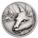 2021 Niue 1 oz Silver Antique Wildlife Up Close: Kangaroo
