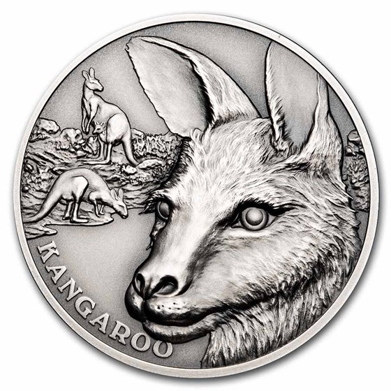 2021 Niue 1 oz Silver Antique Wildlife Up Close: Kangaroo 2021 Niue 1 oz Silver Antique Wildlife Up Close: Kangaroo