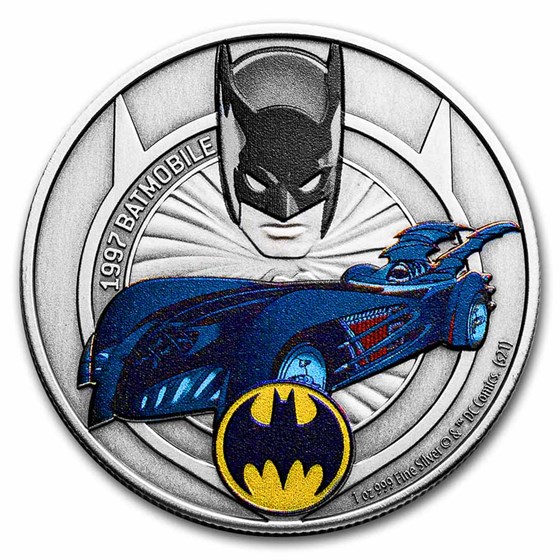2021 Niue 1 oz Silver Batmobile Collection: 1997 2021 Niue 1 oz Silver Batmobile Collection: 1997