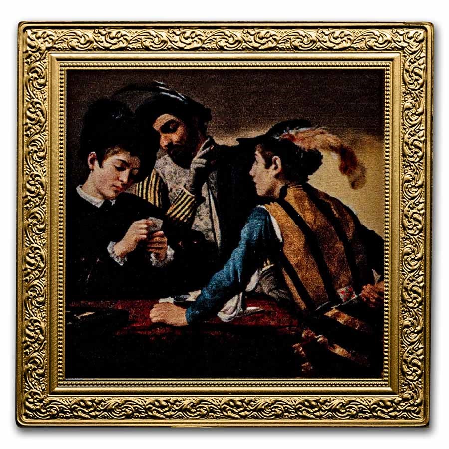 2021 Niue 1 oz Silver Caravaggio: The Cardsharps Proof