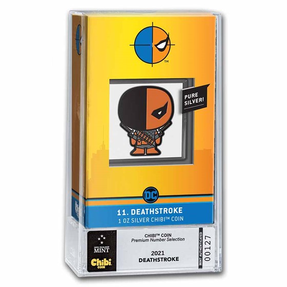 2021 Niue 1 oz Silver Chibi Coin: Deathstroke (Numbered Premium) 2021 Niue 1 oz Silver Chibi Coin: Deathstroke (Numbered Premium)