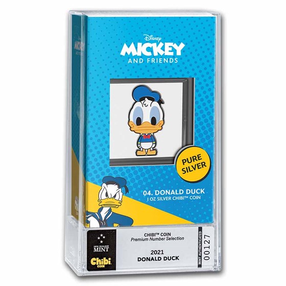 2021 Niue 1 oz Silver Chibi Coin: Donald Duck (Numbered Premium) 2021 Niue 1 oz Silver Chibi Coin: Donald Duck (Numbered Premium)
