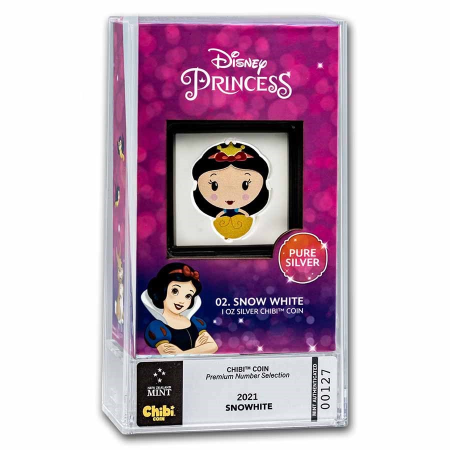 2021 Niue 1 oz Silver Chibi Coin: Snow White (Numbered Premium)