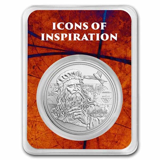 2021 Niue 1 oz Silver Icons of Inspiration: da Vinci in TEP