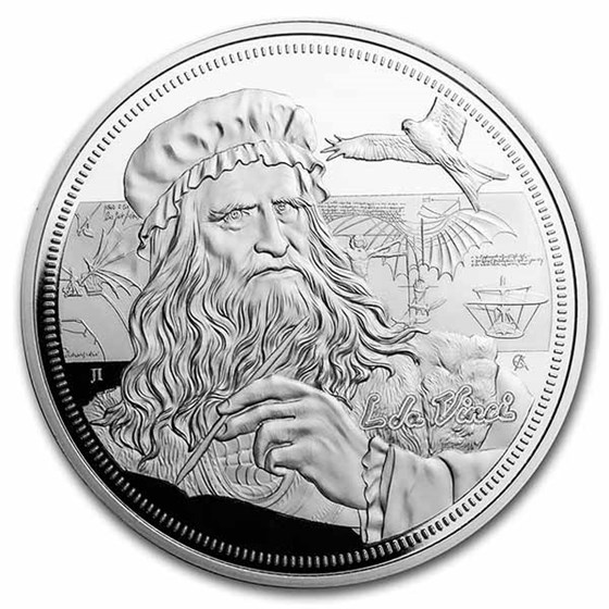 2021 Niue 1 oz Silver Icons of Inspiration: da Vinci Proof 2021 Niue 1 oz Silver Icons of Inspiration: da Vinci Proof