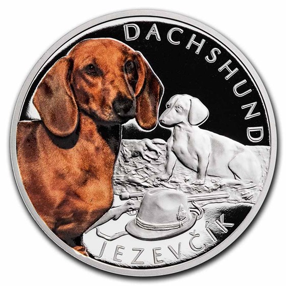 2021 Niue 1 oz Silver Proof Dog Breeds: Dachshund 2021 Niue 1 oz Silver Proof Dog Breeds: Dachshund
