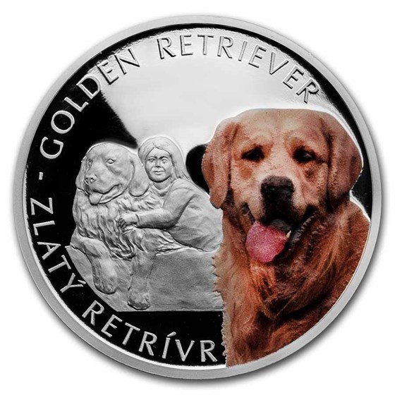 2021 Niue 1 oz Silver Proof Dog Breeds: Golden Retriever 2021 Niue 1 oz Silver Proof Dog Breeds: Golden Retriever