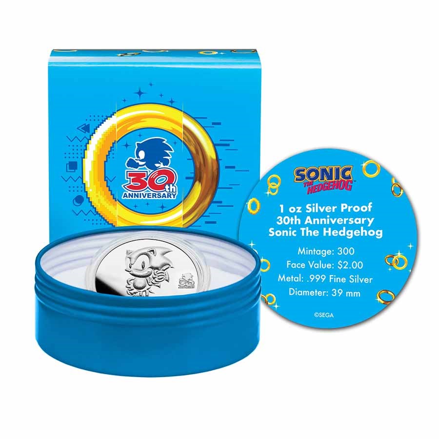 2021 Niue 1 oz Silver Sonic the Hedgehog 30th Anniversary Proof