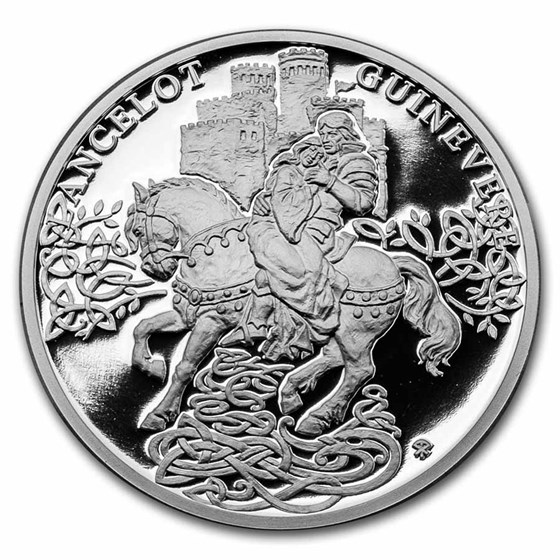 2021 Niue 1 oz Silver The Legend King Arthur-Guinevere & Lancelot
